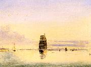 Clement Drew, Boston Harbor at Sunset